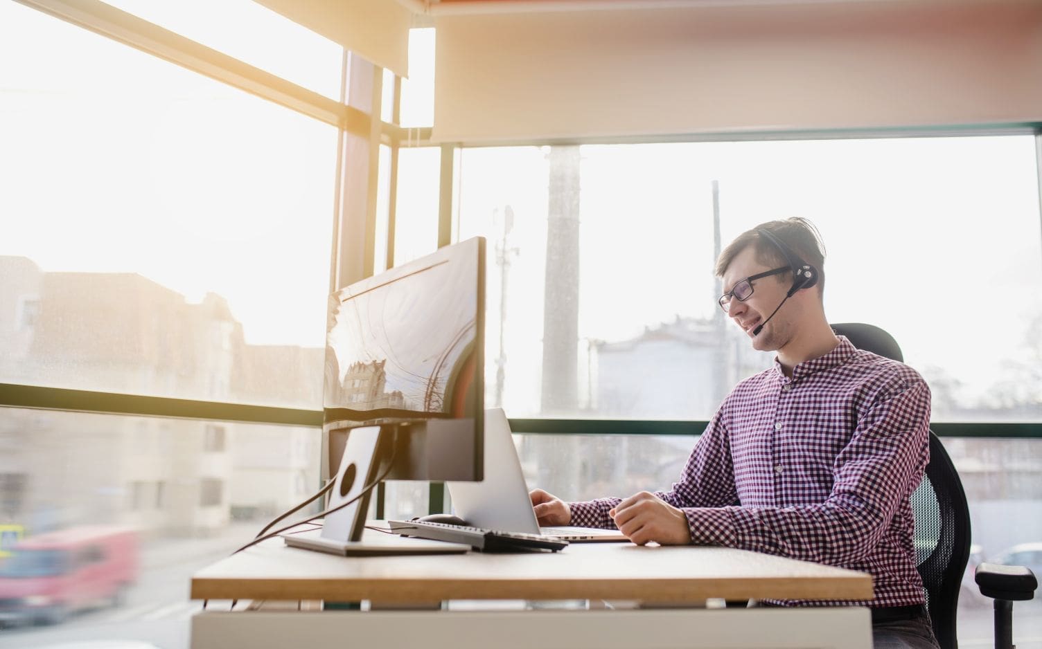 Sales Engineer on a call